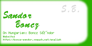 sandor boncz business card